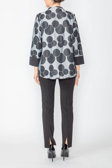 Silver One Button Jacket W/ Circle Cluster